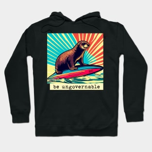 be ungovernable surfing otter 841 [white background] Hoodie